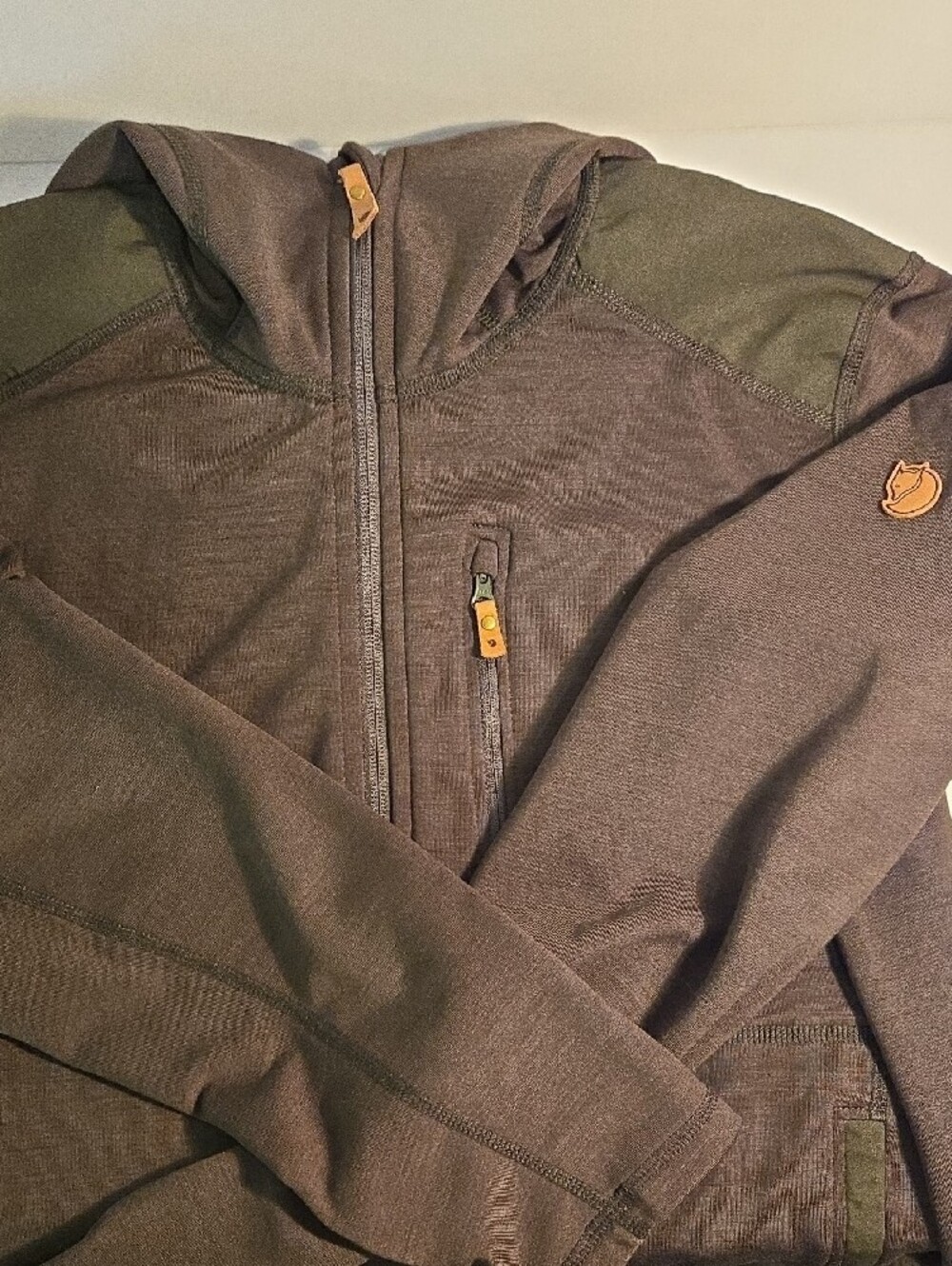 Fjallraven Keb Fleece Hoodie Men's Jacket, Deep Forest, Large - Picture 6 of 9